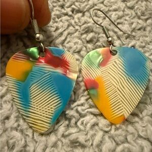 Colorful Guitar Pick Earrings